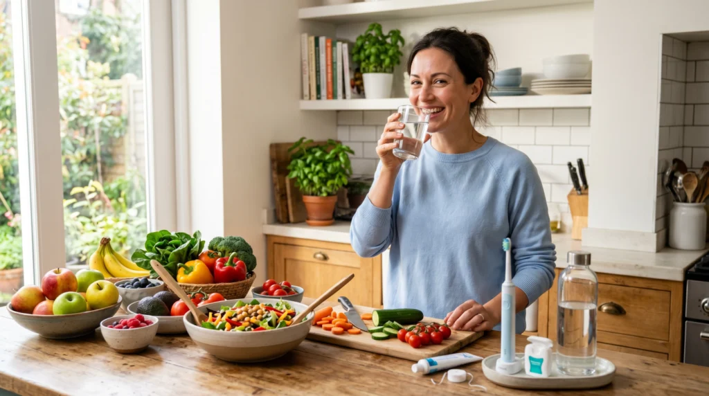 Healthy lifestyle habits that support strong gums and help prevent periodontal disease.