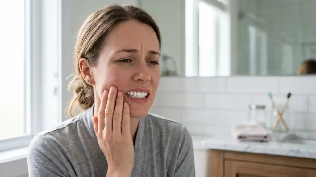 Mild tooth sensitivity after a teeth whitening treatment.