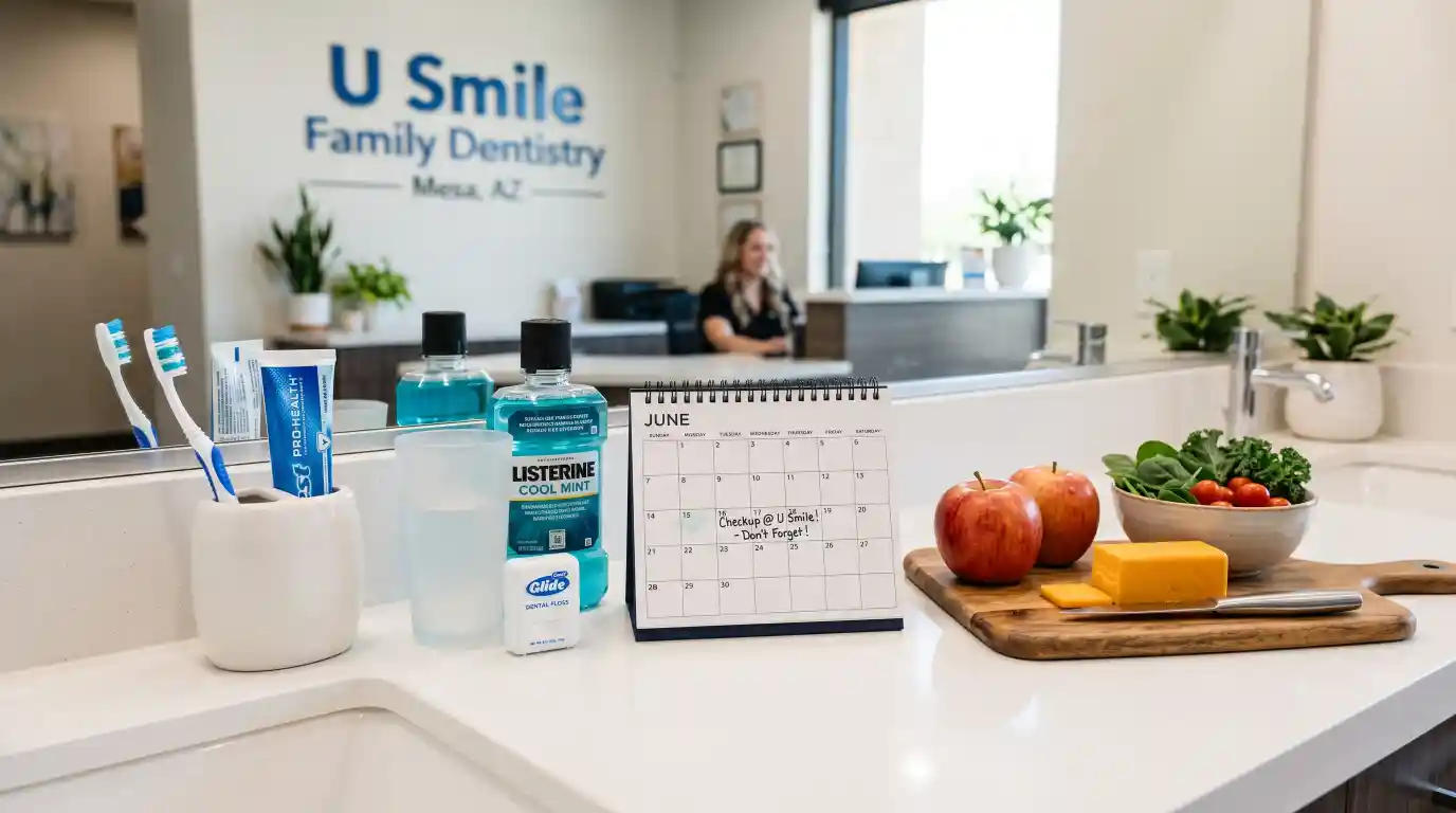 Daily habits that help prevent cavities.