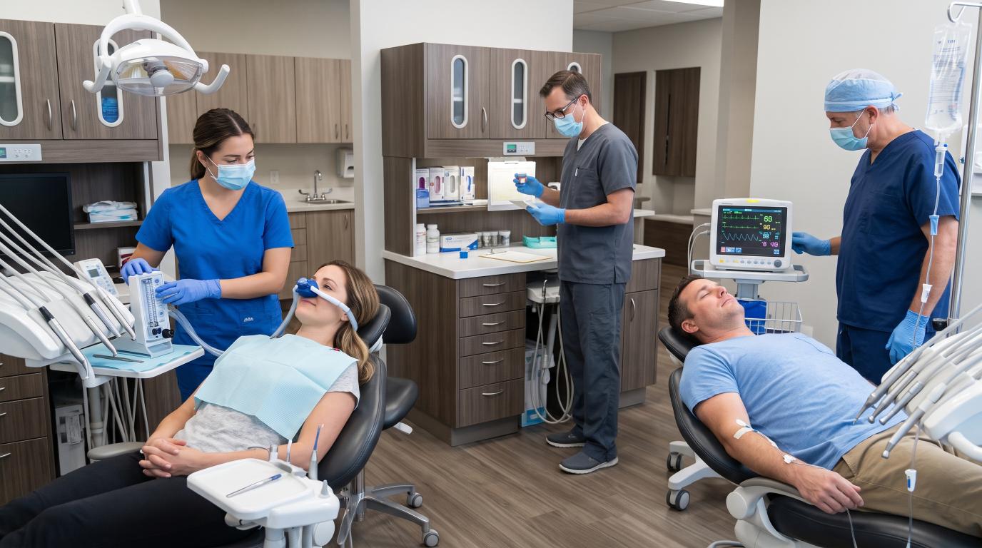 Different dental sedation methods including nitrous oxide oral and IV sedation