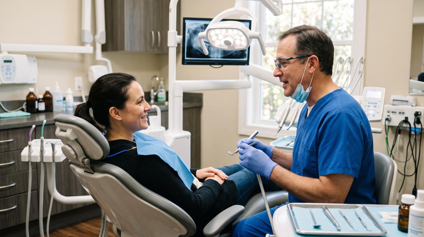 Awake and relaxed patient during dental sedation treatment